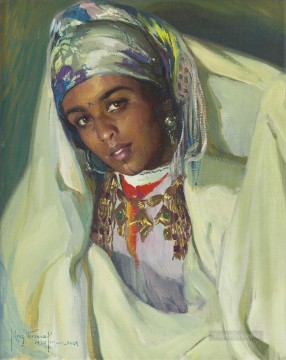 Arab Painting - JEUNE FEMME BERBERE Jose Cruz Herrera genre Araber